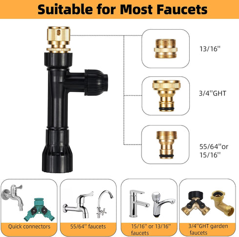 Gravel Vacuum for Aquarium Fish Tank Siphon with Three Metal Faucet Adapter and Long Hose 50 Feet