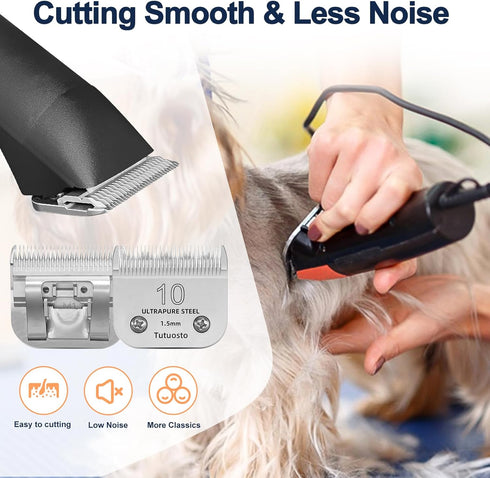 10# Pet Grooming Clipper Replacement Blades, Detachable Blades Compatible with Andis/Wahl/Oster Dog Clippers