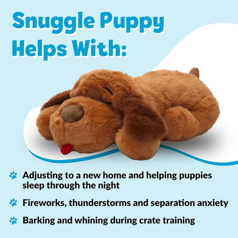 Original Snuggle Puppy Toys - Heartbeat Puppy for Dogs, Pet Anxiety Relief and Calming Aid
