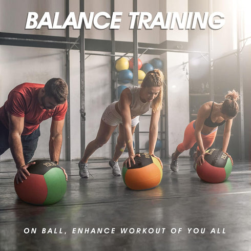 Yes4All Wall Ball, Soft Leather Weighted Medicine Ball for Dynamic Multifunctional Exercise, 6lbs - 30lbs