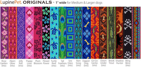 LupinePet Originals 1" Turtle Reef 2-Foot Traffic Lead/Leash for Medium and Larger Dogs