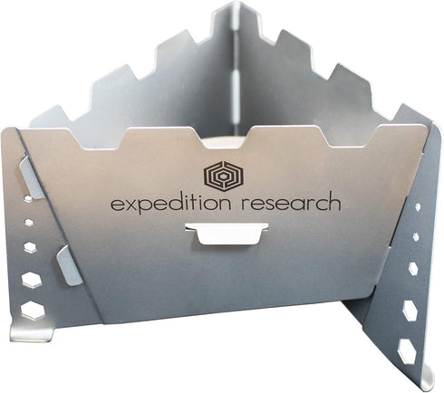 Titanium Solid Fuel Stove with Integrated Wind Shield