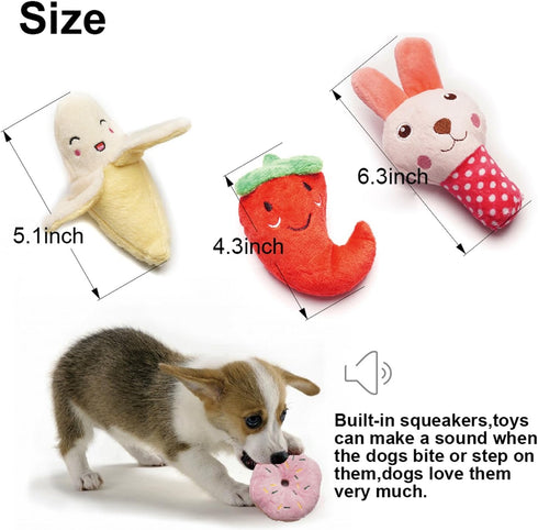 9 Pack Small Dogs Puppy Squeaky Dog Toys, Cute Variety Colors for Small Dogs to Bite Anytime