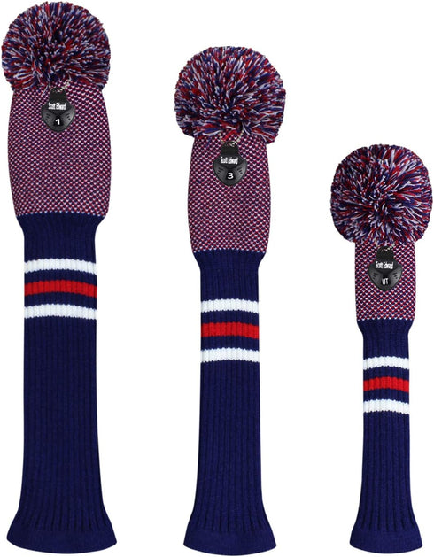 Scott Edward Golf Headcovers for Woods Set of 3, Fits Driver (460cc), Fairway Wood, Hybrid for Golf Bag