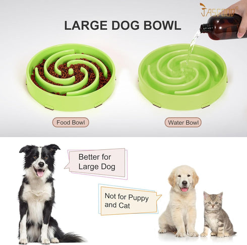 JASGOOD Slow Feeder Dogs Bowl for Large Medium Dogs, Anti-Gulping Design to Stop Bloat