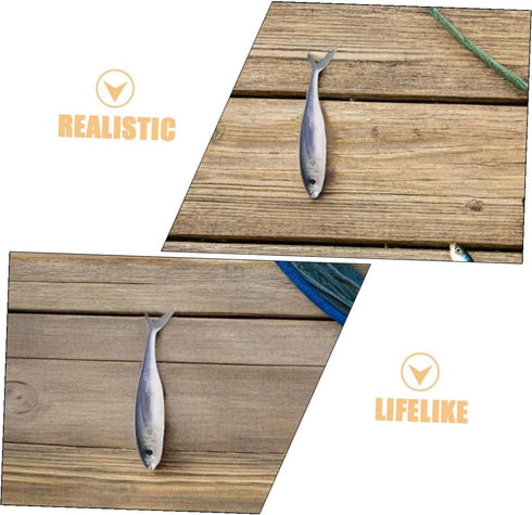 3D Soft Bionic Sea Fishing Lure Pair for Saltwater Tuna Fishing, Reusable PVC Artificial Swimbait Sinking Lures