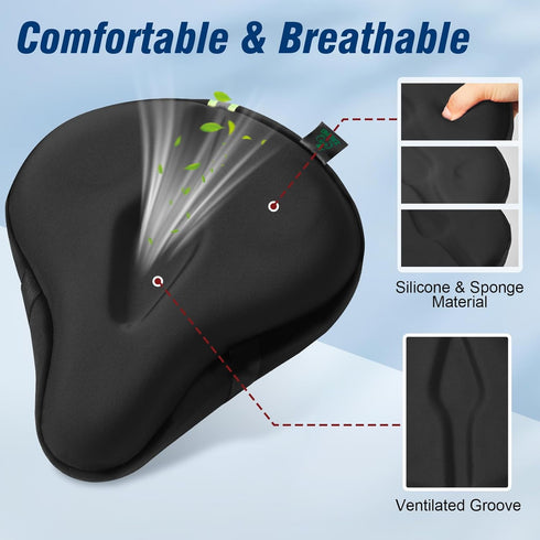 Zacro Bike Seat Cushion, Gel Padded Bike Seat Cover for Men Women, Compatible with Peloton