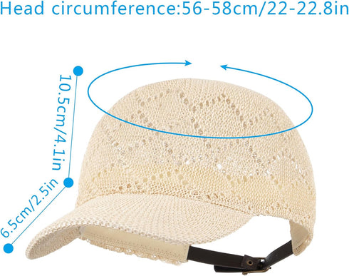 Stylish Summer Beach Cap Women Men Straw Baseball Cap Woven Visor Sunhat Casual Travel Cap