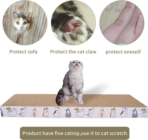 5 Packs Cat Scratch Pad, Reversible Scratcher Cardboard for Indoor Cats