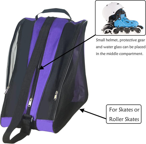 Gooyule Roller Skate Bag, Adjustable Shoulder Strap for Girls, Boys, and Adults, Large Capacity