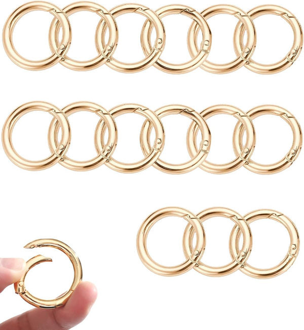 16-Pack Metal Round Carabiner Clips,Trigger Spring O Rings - for Purses, Collectible