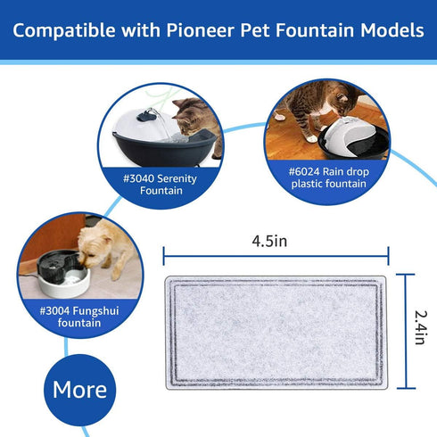 12Pcs Charcoal Water Filter Replacement - Compatible with Pioneer Pet Water Fountain Drinker Bowl Raindrop