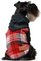 Fitwarm Tartan Plaid Dog Hoodie, Knitted Sweater for Small Dogs, Cat Fleece Lined Winter Outfit, Red & Navy Blue