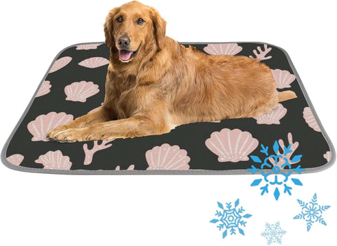 imiBBWQu Dog Cooling Mat Seaweed Pink Black Cooling Mat for Large Dog Washable