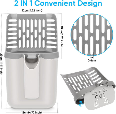 MYPIN Cat Litter Scooper with Holder, Upgraded Shovel with 135 Count Litter Waste Bags