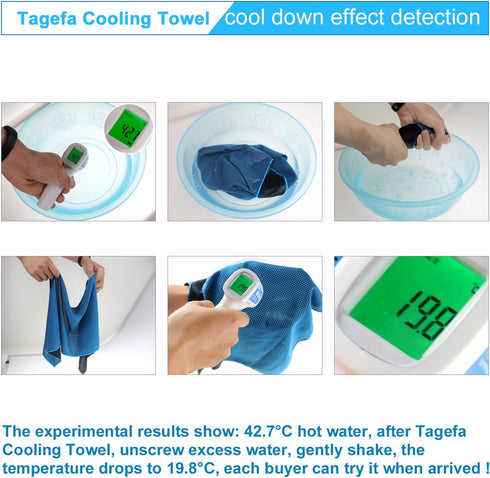 Pack of 4 Cooling Towels 40" x 12" with Carrying Pouch, Soft Breathable Quick Cool Towels for Sports, Travel, Outdoor