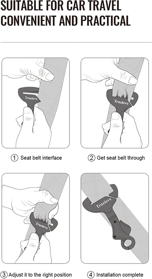 TRUE LOVE Vehicle Seat Belt Safety Buckle Lock, Portable Lightweight Fit Pet Harness for Dog Car Travel