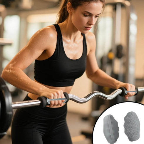 lasuroa 2pcs Weight Lifting Grips, Anti-Slip Silicone Gym Grips for Men & Women Sweat-Resistant Hand Protection