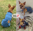 Dog Shirts Clothes Denim Overalls, Blue, Medium, Pet Jeans Onesies Apparel for Small Medium Dogs