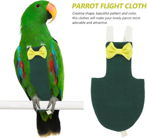 2XL UPKOCH Bird Diaper Flight Suit Reusable Parakeet Diaper Clothes for Pet Birds with Pad Dark Green Suitable