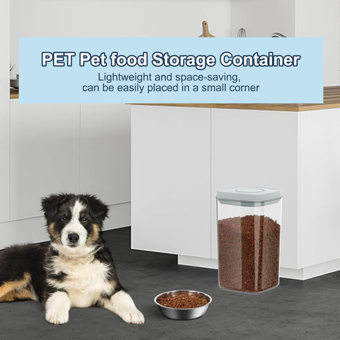 4.2Qt 2Pack 1 1 LEAWALK Airtight Dog Cat Food Storage Container and Dog Treat Containers BPA-Free, PET Clear Stackable