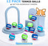 Nobleza 12 Pack Dog Tennis Balls - Durable Bouncy Floatable Squeaky Balls for Fetch & Exercise, 2.5in