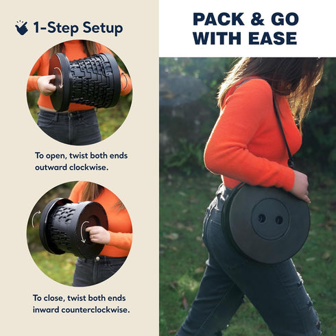 2025 3-in-1 620lbs Upgraded Collapsible Stool & Cushioned Carry Bag, Adjustable Height Folding Stool, Telescopic