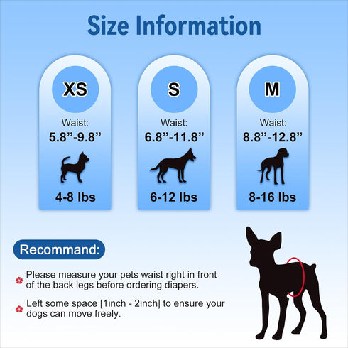 Pet Soft Dog Diapers Female, Disposable Dog Diapers, Cat Diaper for Female Cats, 8pcs Small