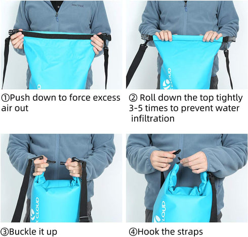 ROCK CLOUD Waterproof Dry Bag 5L for Kayaking, Rafting, Boating, Beach, Camping, and Fishing