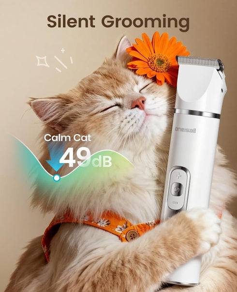 3 1 Trimmer Trimmer, 3 IPX7 oneisall Quiet Cat Clippers for Matted Hair, in Cat Grooming Kit with LCD Display, Cat Hair