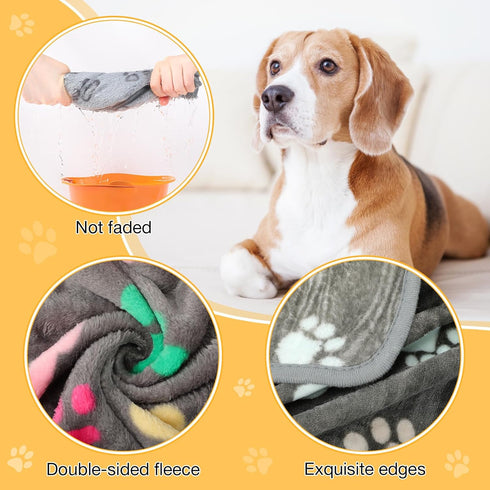 Chumia 18 Pcs Fleece Blanket for Puppy Dog Kitten Cat Pets, Cute Soft Warm Sleep Mat Cover (23 x 16 inch)