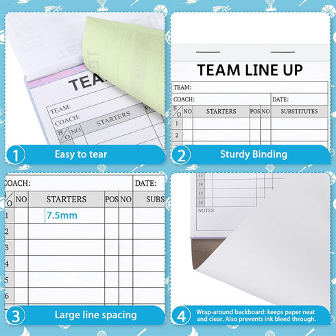 Resholder 360 Sets 12 Pack 4 30 16 4.58 inch Baseball Softball Lineup Cards Part Carbonless Copies Games with Player