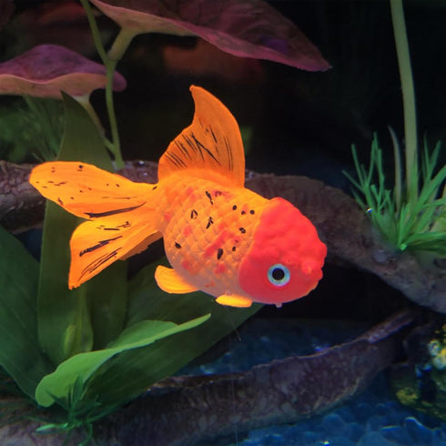 Aquarium Simulation Goldfish, Artificial Fish Moving Floating Fake Fish for Tank, Silicone Luminous