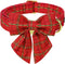 Maca Bates Christmas Plaid Dog Collar with Bow Tie, Adjustable Breakaway Red Collars for Small Medium Large Dogs