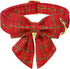 Maca Bates Christmas Plaid Dog Collar with Bow Tie, Adjustable Breakaway Red Collars for Small Medium Large Dogs