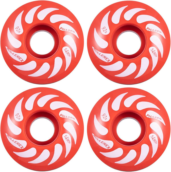 Phaser 92A 54mm Skateboard Wheels with Optional Bearings, Spacers, Washers