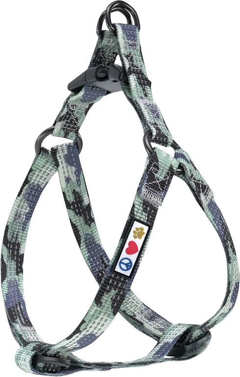 Pawtitas Extra Small Dog Harness, Camouflage Grey Step-in Harness for Senior Dogs and Puppies, Adjustable Reflective