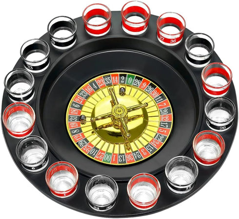 Bo-Toys Drinking Game Glass Roulette - Drinking Game Set (2 Balls and 16