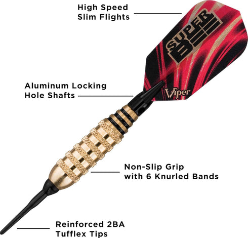 Viper Super Bee Soft Tip Darts, 16 Grams, Game Accessory