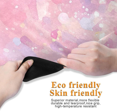 WDdZzyy 71x26 inches Fake Glittering Stars Baby Peach printed yoga mat bulk for men, natural rubber non slip, with yoga