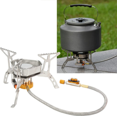 Portable Backpacking Stove, Foldable Windproof Outdoor Camping Stove, Honeycomb Hot Pot, Propane Burner