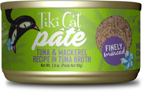 Tiki Cat Luau Pt Wet Cat Food, Tuna & Mackerel, 2.8 oz.