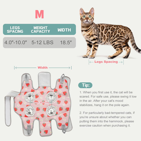 Hammock Trimming, Supet Cat Grooming Harness for Nail Cat Grooming Hanging Sling for Nail Clipping, Pet Restraint