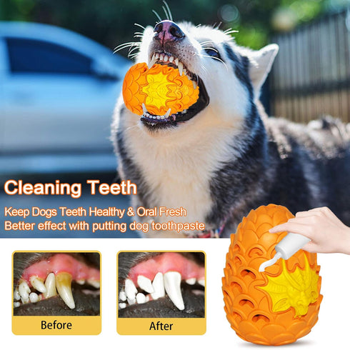 Dragon Egg Dog Chew Toy for Aggressive Chewers, Indestructible Tough Toy for Medium Large Dogs, Puppy Pet Toy