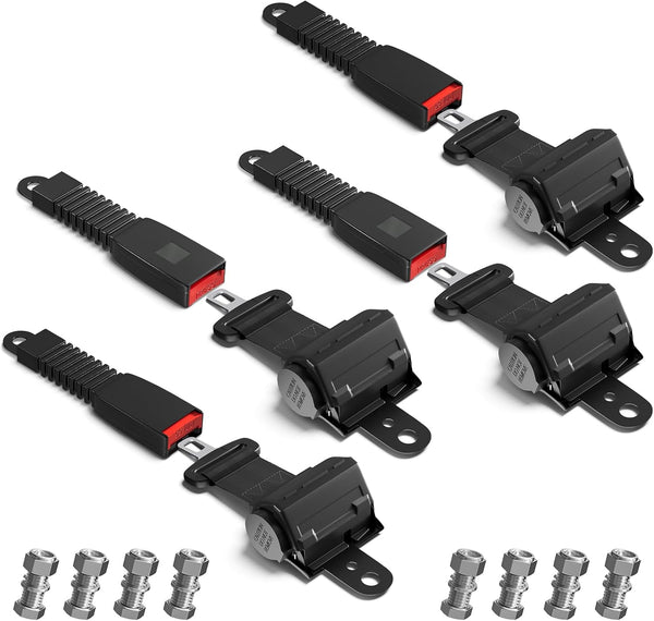 Golf Cart Seat Belts, 40" Retractable Universal Seat Belts Kit for Club