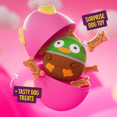 100g (1 8 Bonkers Surprise Chicken Flavored Biscuit Crunchy Dog Treats with Toy Surprise, Egg Case with Blind Box Dog