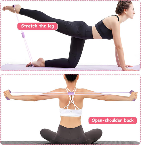 TURAOHU 2-Pack 8 Figure Resistance Band, Saludea Resistance Band with Handles Stretch Fitness Strap for Full-Body