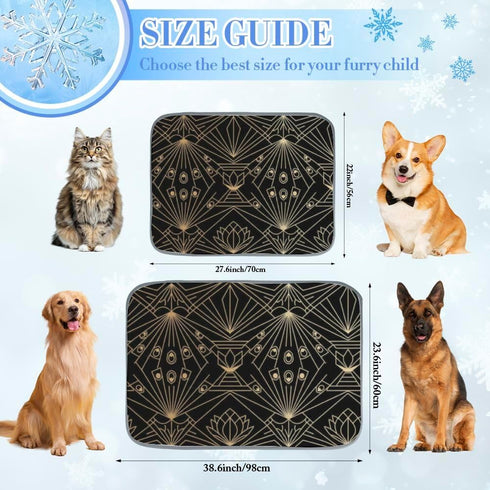 Generic 28" X22" Outdoor Cooling Mat for Dogs Ice Silk Non Toxic Cooling Mat for Dogs Line Floral Patterns Shark Dog