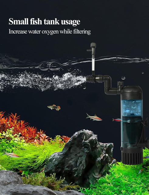 5-20 UPETTOOLS Aquarium Filter Fish Tank Filter with Fluid Bed Sponge Filter Multiple Function Ultra-Silent Filter