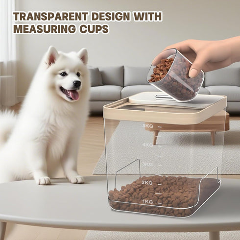 2 Pack 11LB 2 Dog Food Storage Container, Pet Food Storage Containers for Dog Cat Bird, Holds Each, Clear BPA-Free Bin